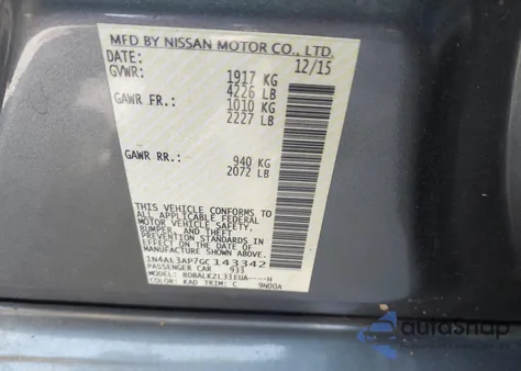 2016 Nissan Altima 2.5 Sv z USA, uszkodzony, nr VIN 1N4AL3AP7GC143342